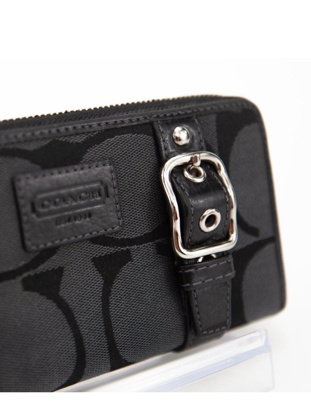 Coach Zoe Signature C Zip Clutch Jacquard Wallet Y2K EUC Coach - Picture 10 of 16